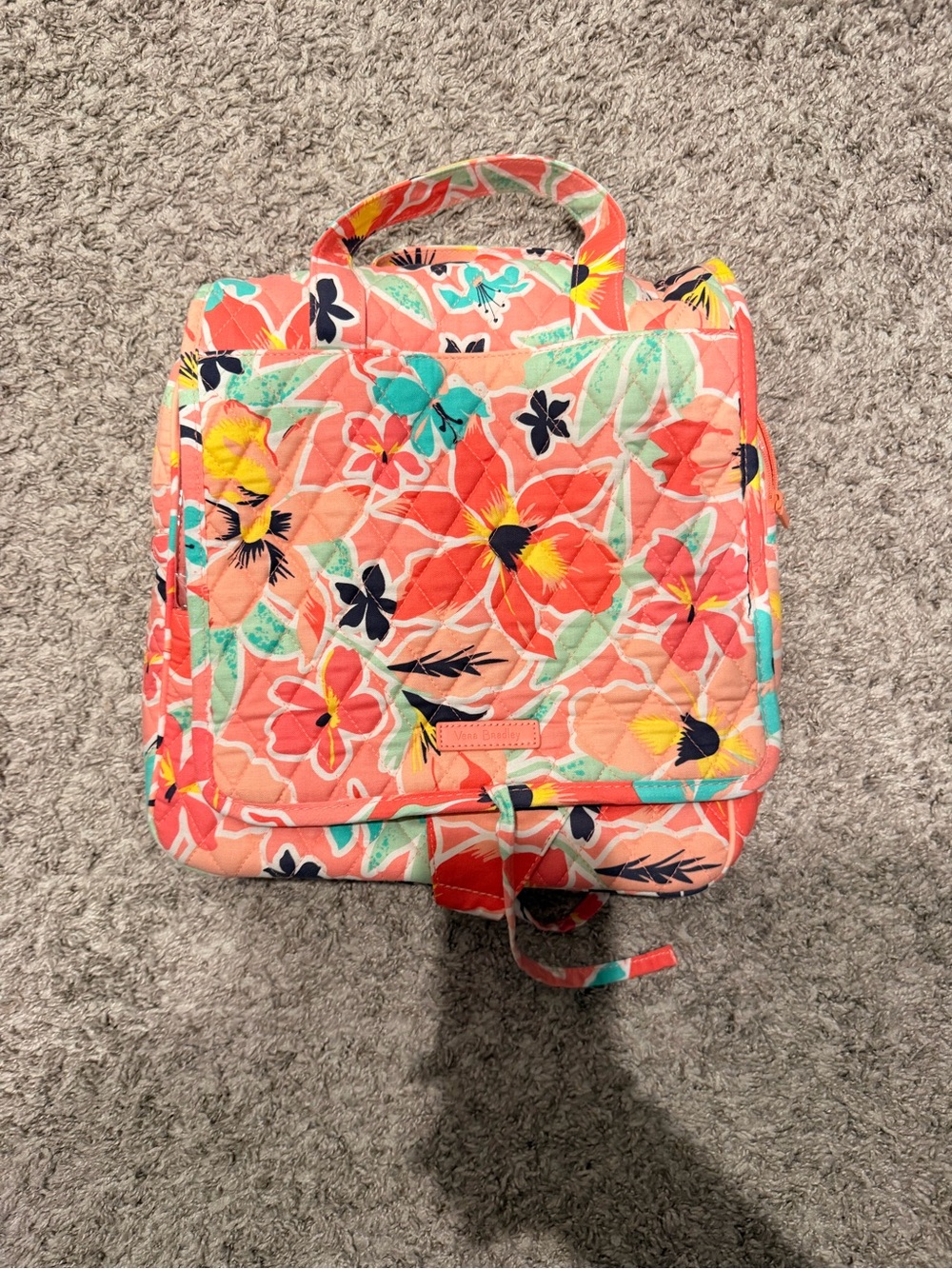 Vera Bradley Coral Floral Quilted Travel Satchel